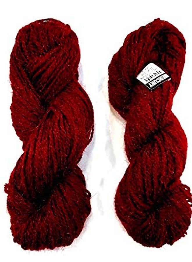 Oswal Knitting Yarn Wool Shiny Glitter Glazy Maroon Woolen Crochet Yarn Thread. Wool Yarn for Knitting. Woolen Thread. (200gm) - Image 1